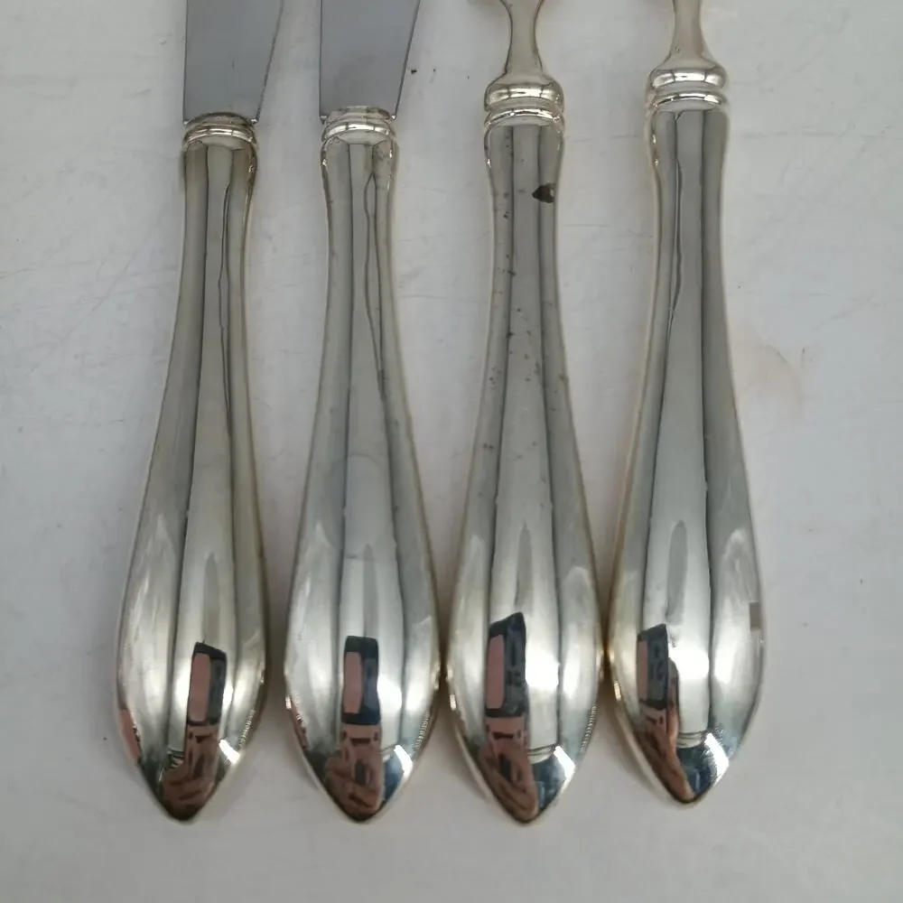 4X Towle Boston Antique Hollow Handled Knives And Forks Silverplate